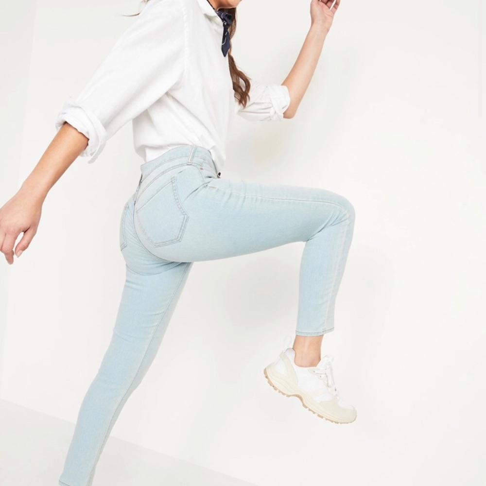 Old Navy Blue Ice soft Super Skinny Mid Rise jeans